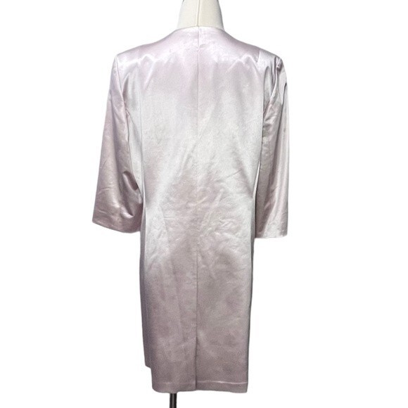 Albert Nipon Blush Sateen Long Collarless Dress Suit Set Size 10 Soft Girl - Picture 4 of 13